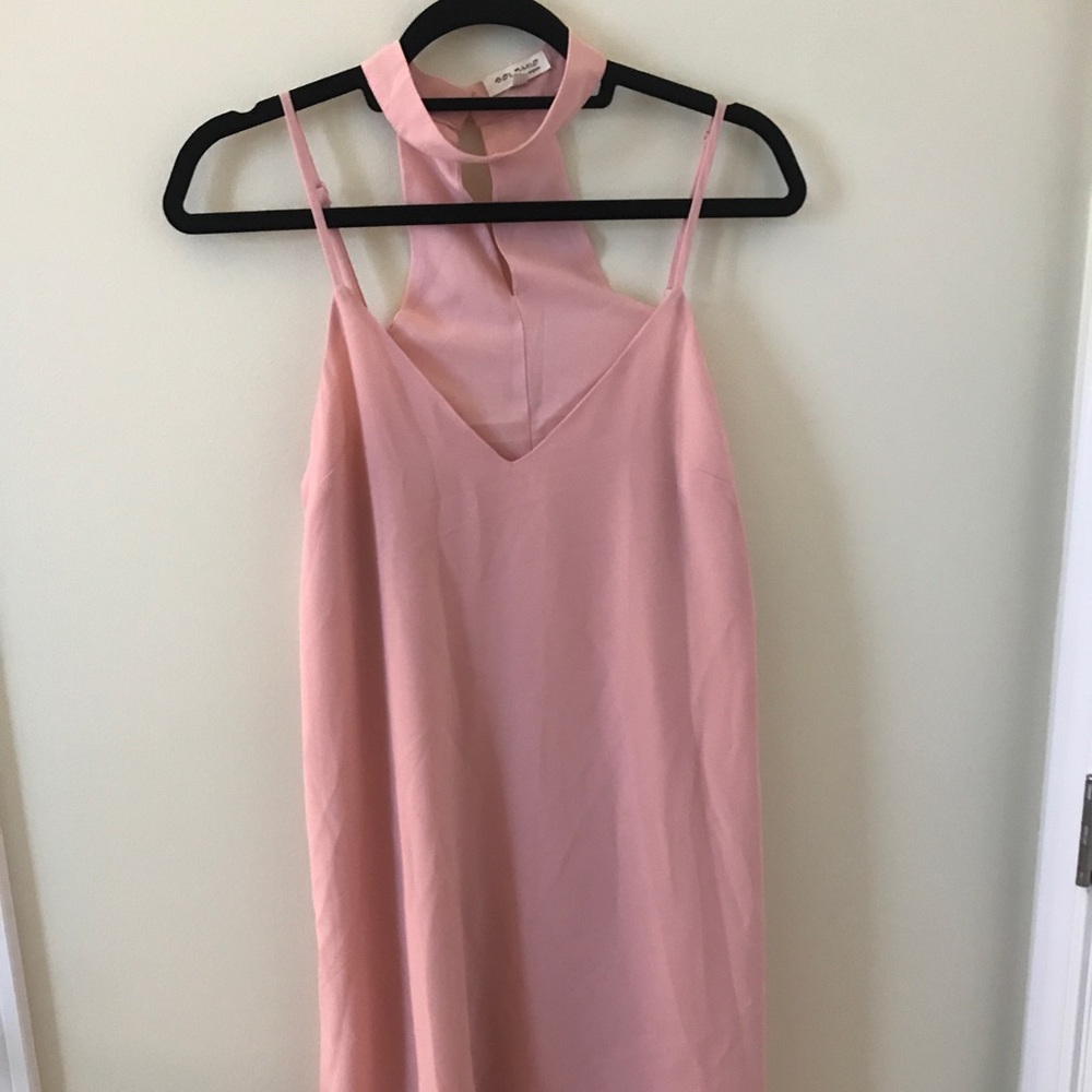 TOBI Penelope blush pink choker shirt dress - Picture 2 of 5